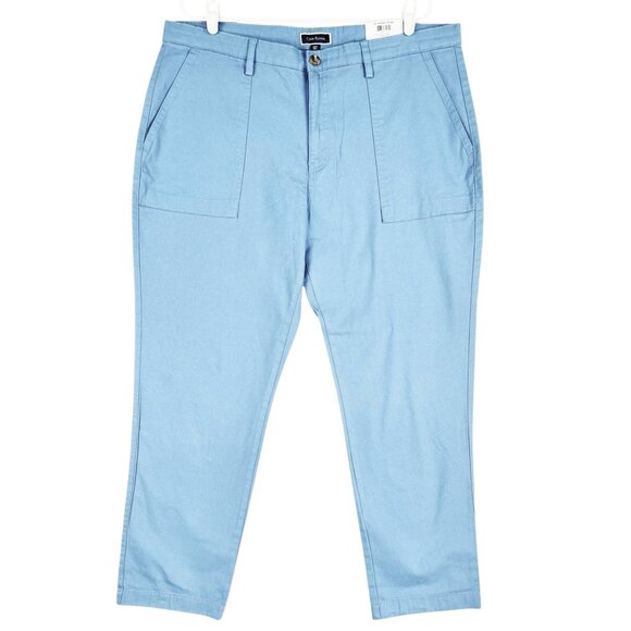 Club Room Men's Stretch Tapered Leg Blue Pants Size 38x30 NWT Zip/Button Pockets - Picture 1 of 10